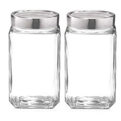Glass Jar with Lid – 1000 ml, 3 Pieces, Clear