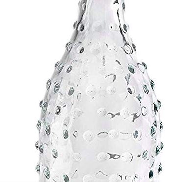 Hobnail Glass Beverage Carafe/Decanter Bottle with Swing top Cap, 1 L Each (Clear) -Set of 3 Pieces