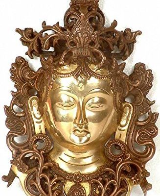 (Tibetan Buddhist Deity) Tara Wall Hanging Mask, Height : 12.3"