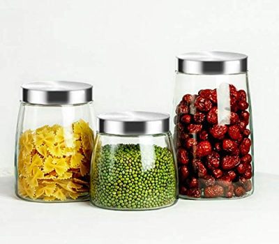 Glass Jar Container – 3 Pieces, Clear