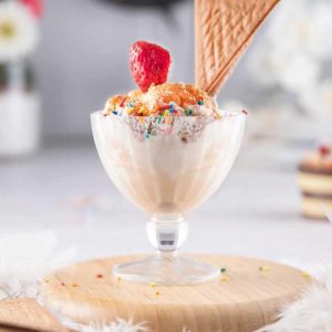 Flower Design Glass Dessert Sundae ice-Cream Bowl, 300 ML Set of 6 Pieces