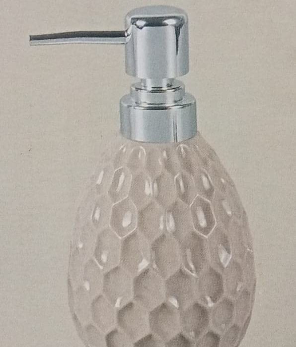 Ceramic Liquid soap Lotion Dispenser in Honey Comb Pattern