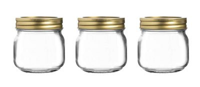Mini Preserve Vintage Glass Jar, 300ml, Transparent Set of 3