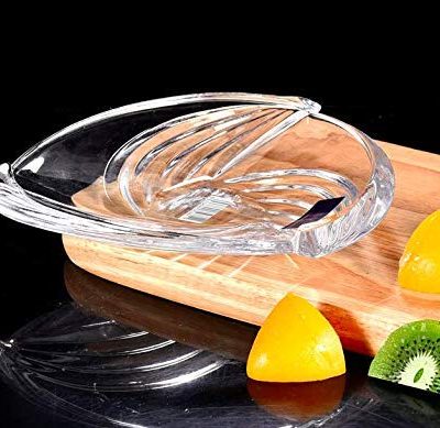 Crystal Glass Triangle Serving Tray Plate Platter for Fruits, Dryfruits. (Clear, 7 Inch) -Set of 2 Pieces