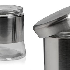 Steel Plated Glass Jar Container, Small, Multicolour