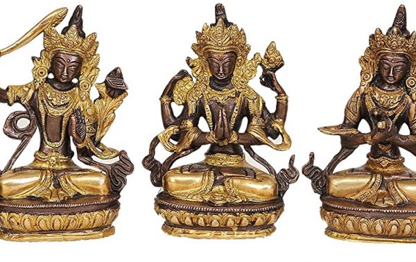 Buddhist Deities-Green Tara, Manjushri, Chenrezig, Vajradhara and White Tara