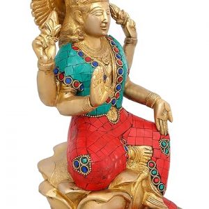 Brass Lakshmi Ganesha Saraswati Idol Statue
