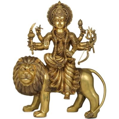 Brass Eight Armed Goddess Durga Statue