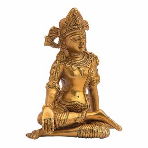 Brass Indra Dev Sitting Statue