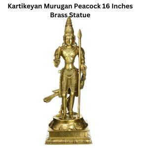 Brass Kartikeyan Murugan Peacock 16 Inches Idol