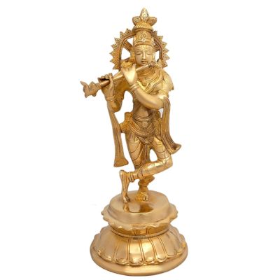 Brass Krishna with Flute Idol