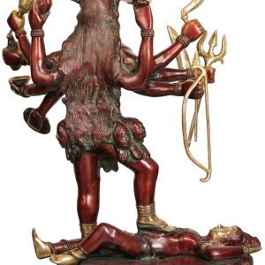 Brass Large Goddess Kali Statue, Height 32.5″