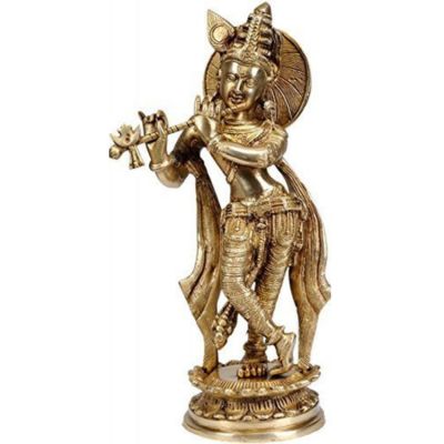 Brass Murlidhar Krishna Statue