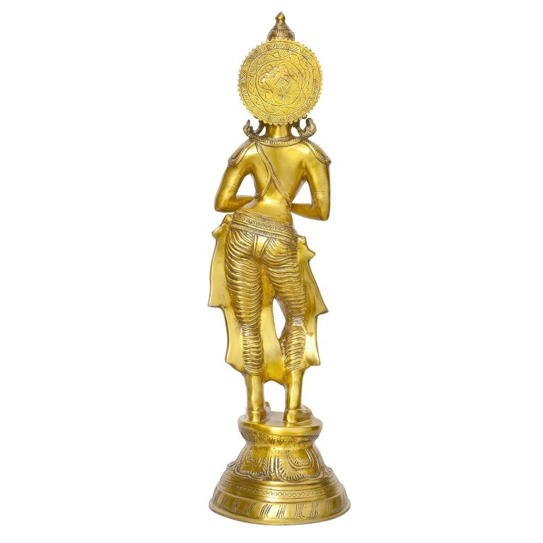 Brass Namaste Lady Statue