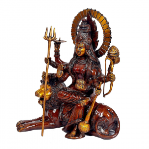 Brass Asthabhuja Goddess Durga Statue, Height 12.5 inches