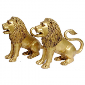 Lion Statues – Brass Idols – Lions The Theme of Legends, Height : 13.5″