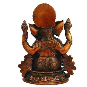 Ganesh Idol – Seated Postion – Brass Idol – Red Color – Antique Decor – 7 Inches