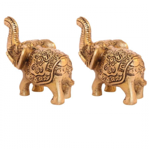 Brass Small Elephant Pair 2.8 x 1.2 x 2 inch