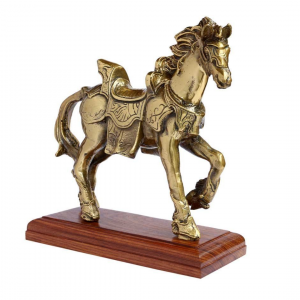 Brass Decorative Horse Show Piece Idol (6 x 2.5 x 6 Inches)