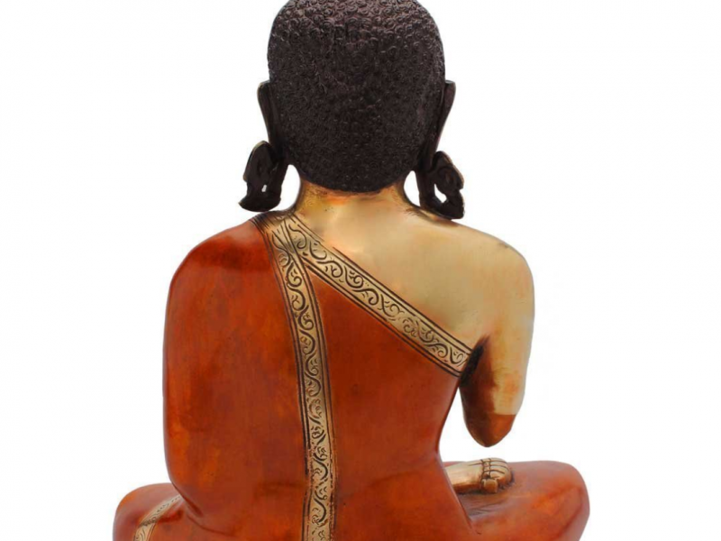 Brass Buddha Idol, Height : 12″
