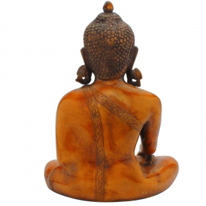 Buddha Statue – Sitting Pose – Red Color – Brass – Antique Home Decor – 12″