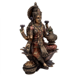 Polyresin Bonded Bronze Lakshmi, Height 7″