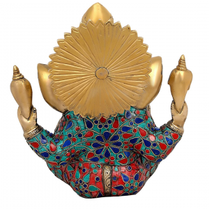 Brass Ganesha Ganesh Murti Idol Statue Height 9.5 Inches