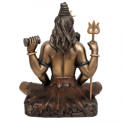 Bronze Lord Shiva In Dhayan Mudra Idol (21.5 x 17 x 10 cm, Multicolour)