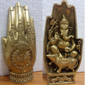 Brass Hand Ganesha Height 7 Inch