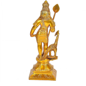 Brass Kartike with Peacock Idol Kartike Height 4.5 Inch