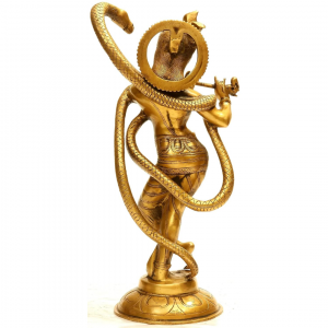 Brass Krishna with Naag Idol Krishna Statue Height 15 Inches