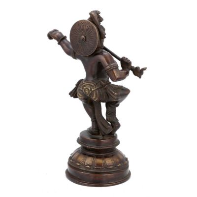 Antique Brass Dancing Gopal Krishna 9 Inches Statue