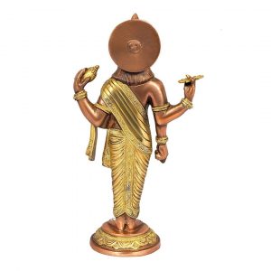 Brass Dhanwantri Dhanvantari Idol Statue, Height 15 inches