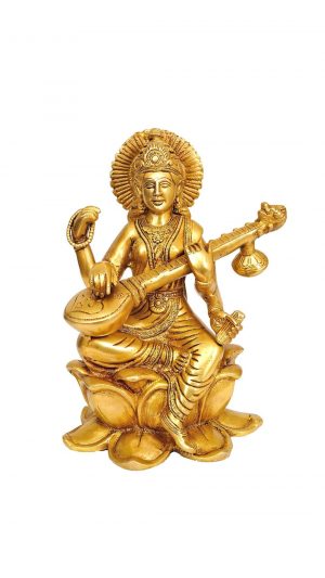 Brass Goddess Saraswati