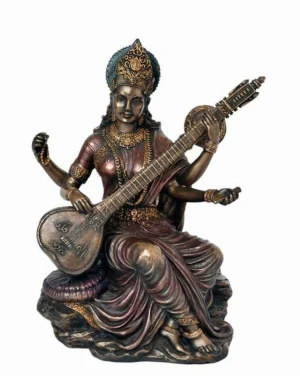 Resin and Bonded Bronze Saraswati Idol