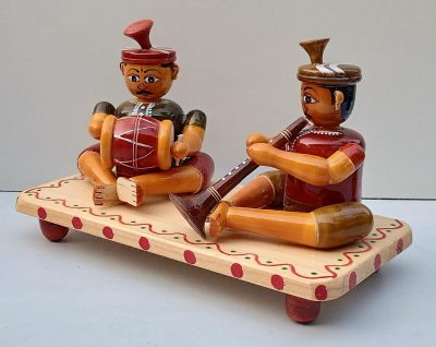 Handmade Wooden Etikoppaka Band Set (2 Piece)