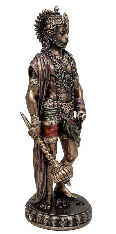 Polyresin Hanuman Standing Idol in Bronze Color in 11 Inches