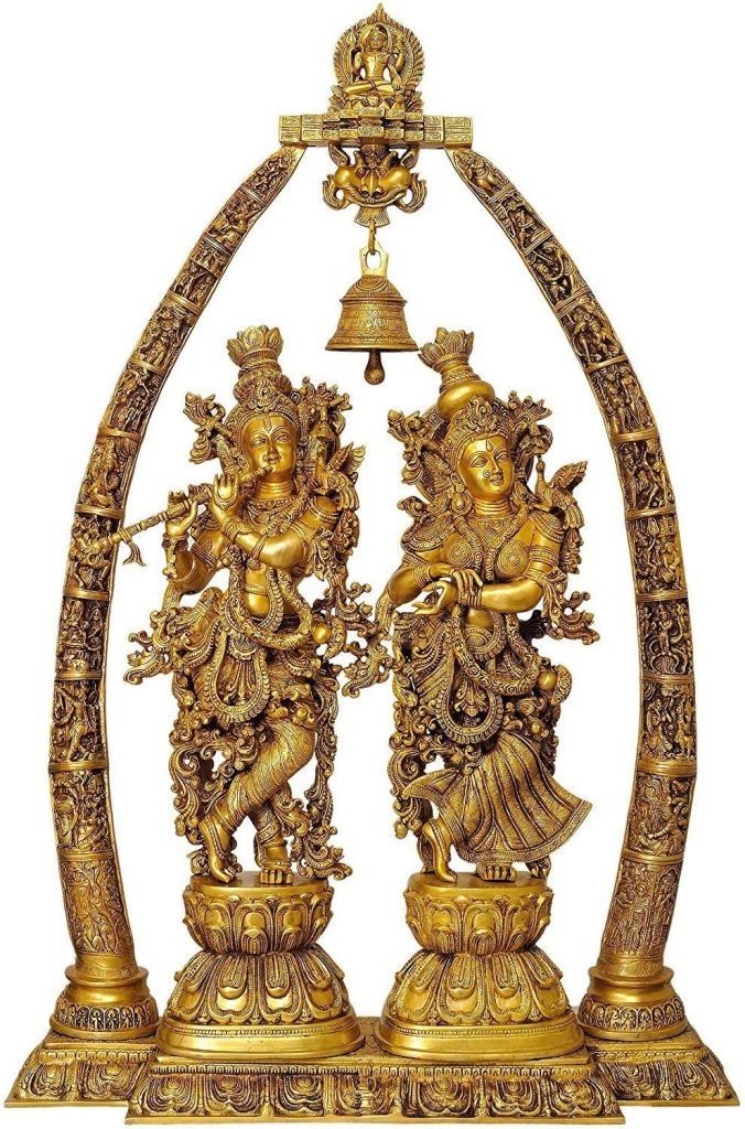 Radha Krishna with Arch Showing Krishna Leela