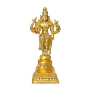 Brass Eight Armed Lord Vishnu Statue, Height 14″