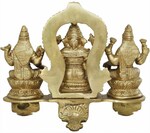 Brass laxmi Ganesh and Saraswati Statue Idol for Diwali Pooja Height 5.5 inches