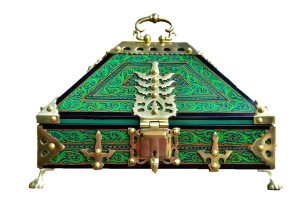 Nettoor Petti Green Mural Paint Mahagoni Medium Wooden Jewel Box