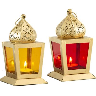 Sweetheart Square Hanging Lantern Lamp Red and Yellow