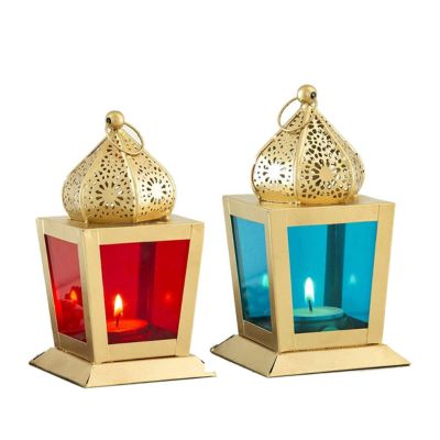 Sweetheart Square Hanging Lantern Lamp Red and blue