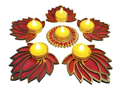 Lotus Rangoli Tealight for Diwali