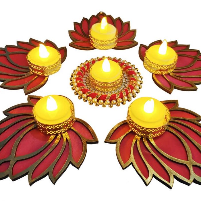 Lotus Rangoli Tealight for Diwali