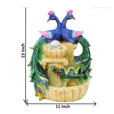 Peacock Indoor tabletop Water Fountain 15 Inches