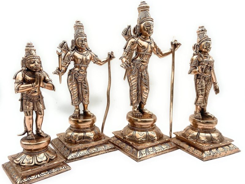 Bronze Panchaloha Ram Darbar Murti 26 cms
