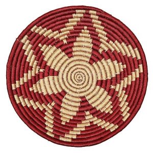 Handcrafted Maroon Sabai Grass Wall Plate set of 3