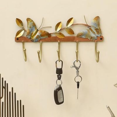 Two Butterfly Decorative Metal Wall Hooks for Keys - Shop Eco-friendly  Luxury Items!
