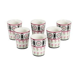Appliqued Harmony Tea Cup 140ml (Set of 6 Pieces)